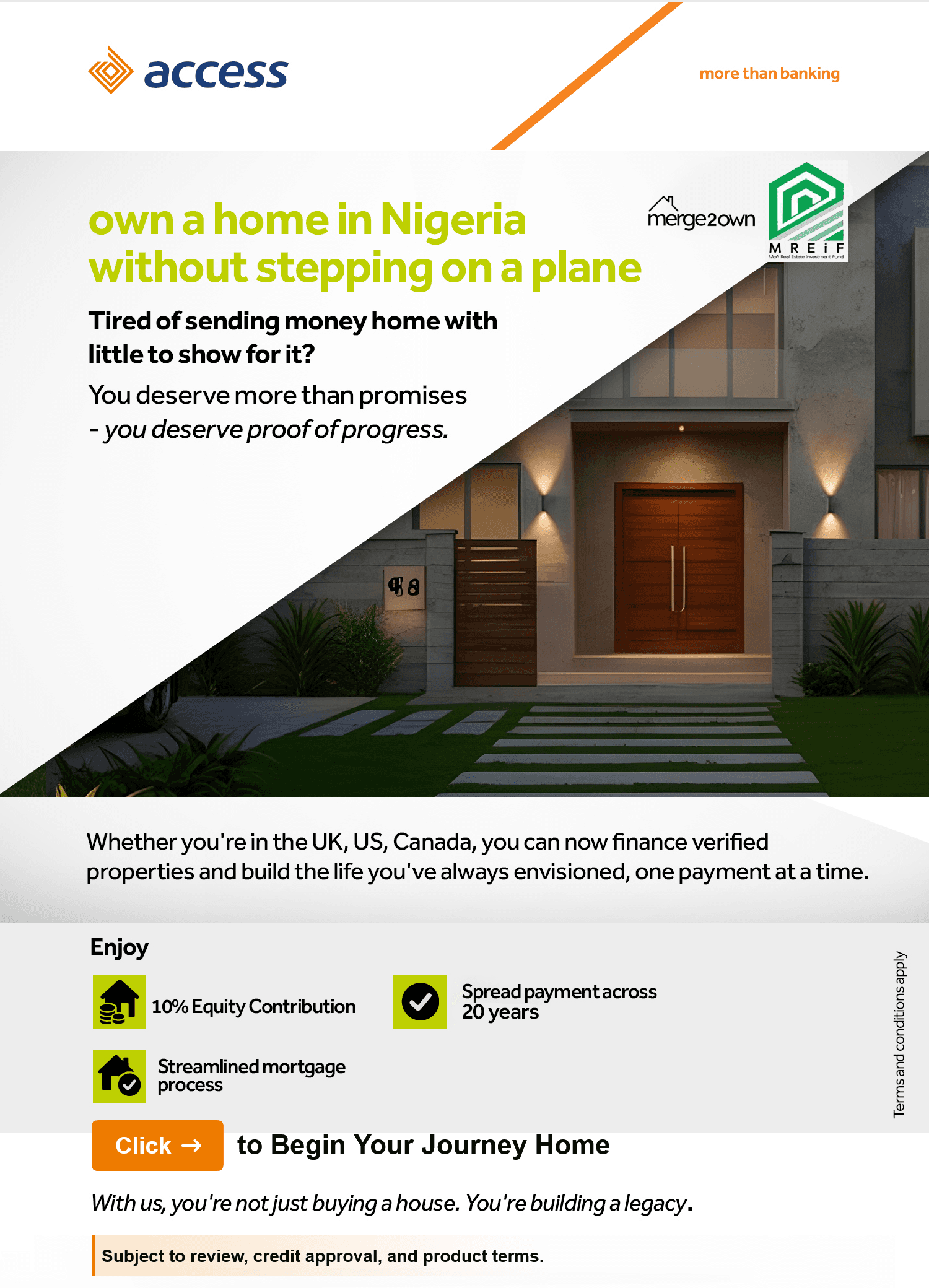 Own a home in Nigeria without stepping on a plane. Available to diaspora in the UK, US, Canada.